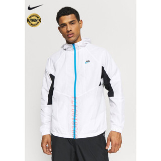 Áo khoác dù Nike chính hãng nam màu trắng form rộng 2 lớp có mũ trùm đầu chống thấm nước tốt