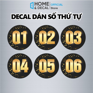 Tem dán số thứ tự sang trọng, decal dán số sự kiện, sticker số dán áo, decal số thứ tự dán tường, kính, gỗ... chống nước