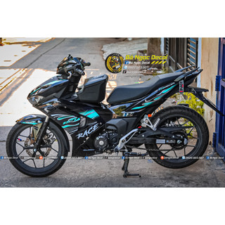 Tem lửa dán xe winner x v3 màu đen xanh ngọc