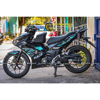 TEM LỬA DÁN XE WINNER X V3 MÀU ĐEN XANH NGỌC