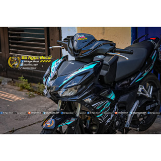 TEM LỬA DÁN XE WINNER X V3 MÀU ĐEN XANH NGỌC