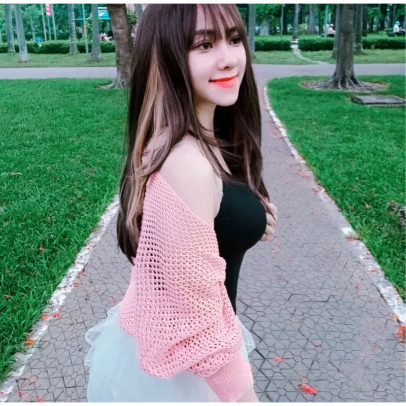 Áo khoác len nữ áo khoác nữ cardigan dệt kim mỏng thoáng khí tay dài chống nắng dáng croptop phong cách Hàn quốc - M015