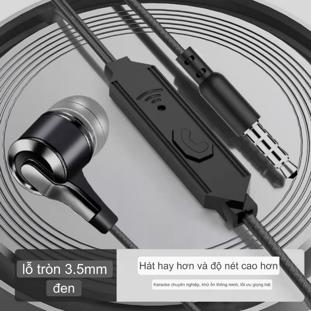 Tai nghe có dây nhét tai ,chơi game/gamming có Mic , jack 3.5mm bass ấm dành cho các dòng điện thoại, máy tính bảng, pc