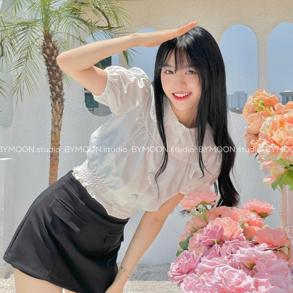 Áo sơmi kiểu tiểu thư thiết kế BYMOON - A038