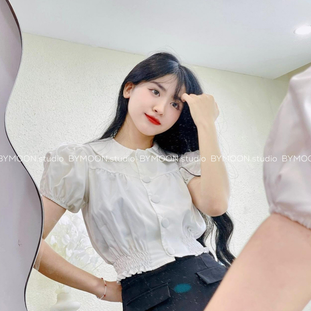 Áo sơmi kiểu tiểu thư thiết kế BYMOON - A038