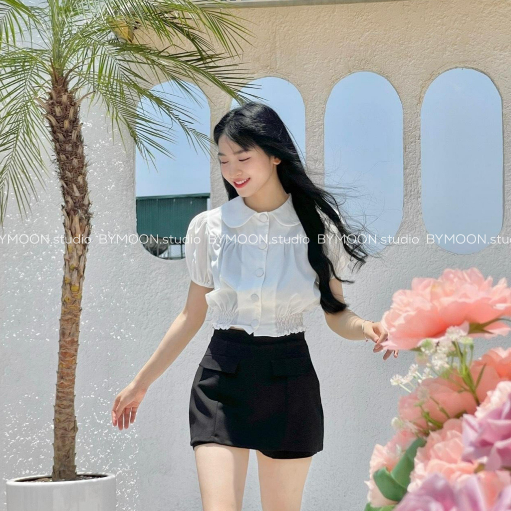 Áo sơmi kiểu tiểu thư thiết kế BYMOON - A038