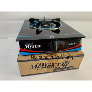 Bếp gas đơn mặt kính mystar m-d1,m-d2 - kính đen - dùng bình gas lớn 6kg/ 12kg