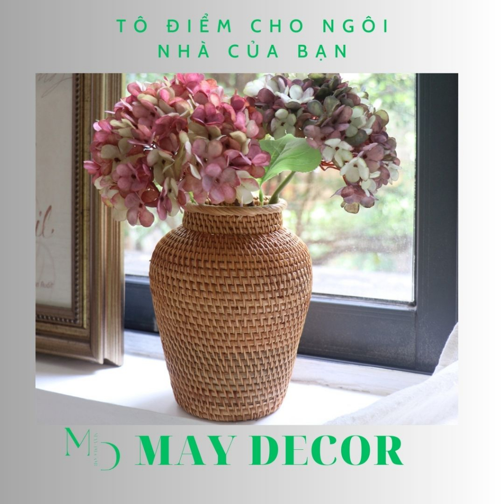 Bình hoa decor mây tre trang trí phòng khách MAY DECOR