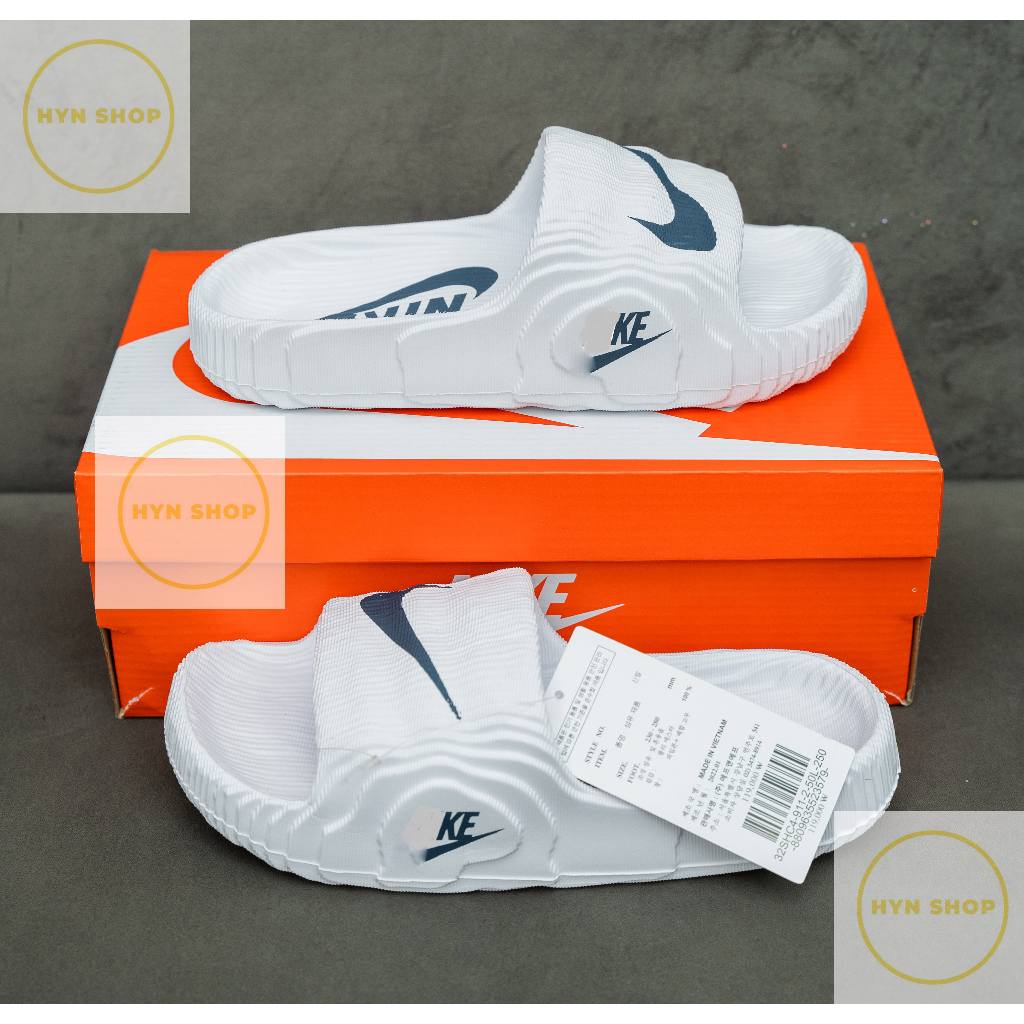 Dép N.i.k.ee đúc nguyên khối siêu nhẹ, dép unisex quai ngang đẹp dáng thể thao chống nước full box