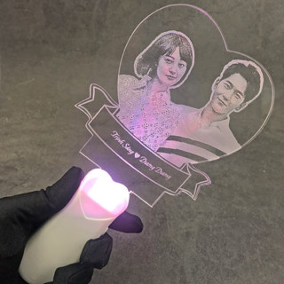 Lightstick khắc laser theo yêu cầu - mẫu tim 02