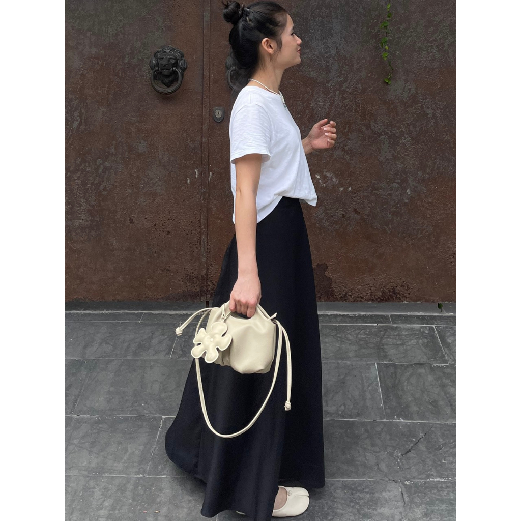 Chân váy dài form A  - BLACK - BEIGE  SKIRT CHICHI