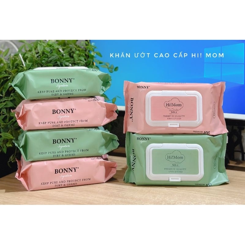 Khăn ướt không mùi đủ màu,đủ loại Hi mom, 80 tờ,aiko, aki, mooncare
