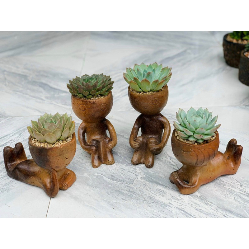 Chậu đất trồng cây hình groot- gốm Bàu Trúc