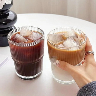 Cốc thuỷ tinh sọc 2 tầng đế rộng 330ml va 420ml