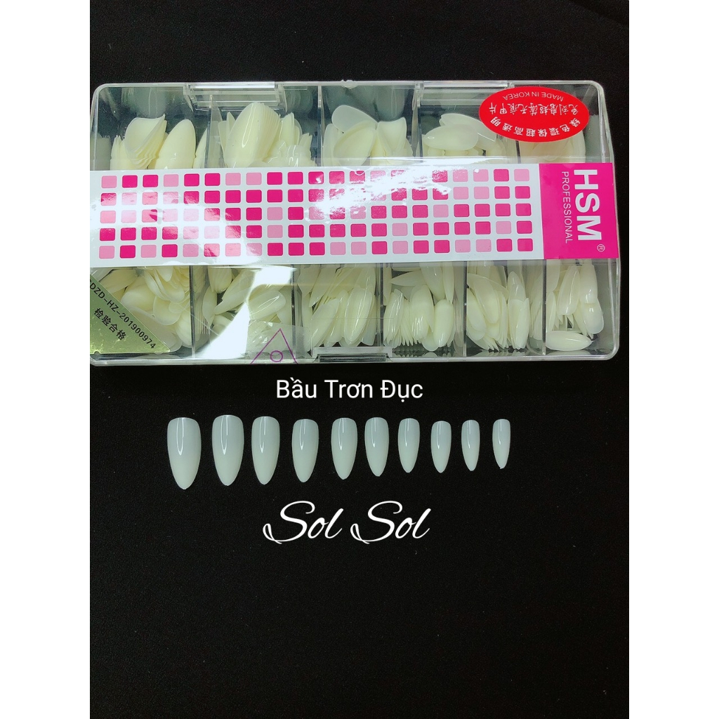 Móng úp lẻ size HSM - phom BẦU TRƠN ĐỤC