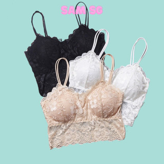 Áo bra ren dây mảnh có mút mỏng tháo rời được kiểu croptop Sam Clothing