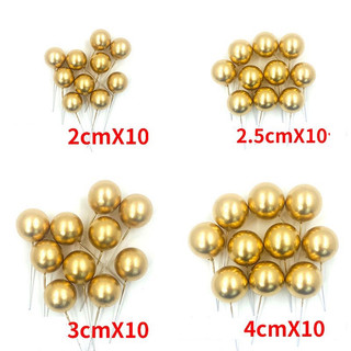 Set bi nhựa xốp màu vàng đồng trang trí bánh kem