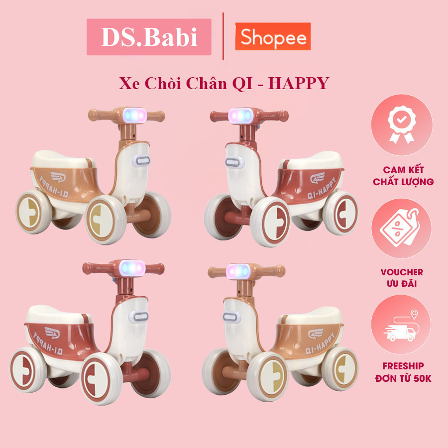Xe chòi chân 4 bánh thăng bằng có nhạc có đèn , cốp để đồ cho bé từ 1 đến 4 tuổi