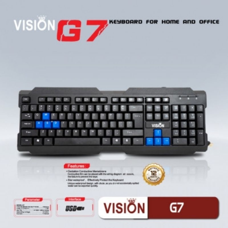 KEYBOARD VISION G7 - USB , PHÙ HỢP CHO VĂN PHÒNG , HỌC SINH