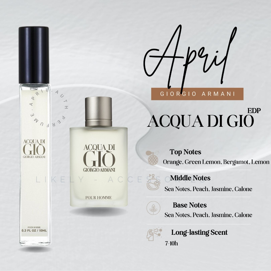 Nước Hoa Nam Chính Hãng Gio Armani Acqua Di Gio - Giò Trắng - Mẫu Thử - Chiết 10ml