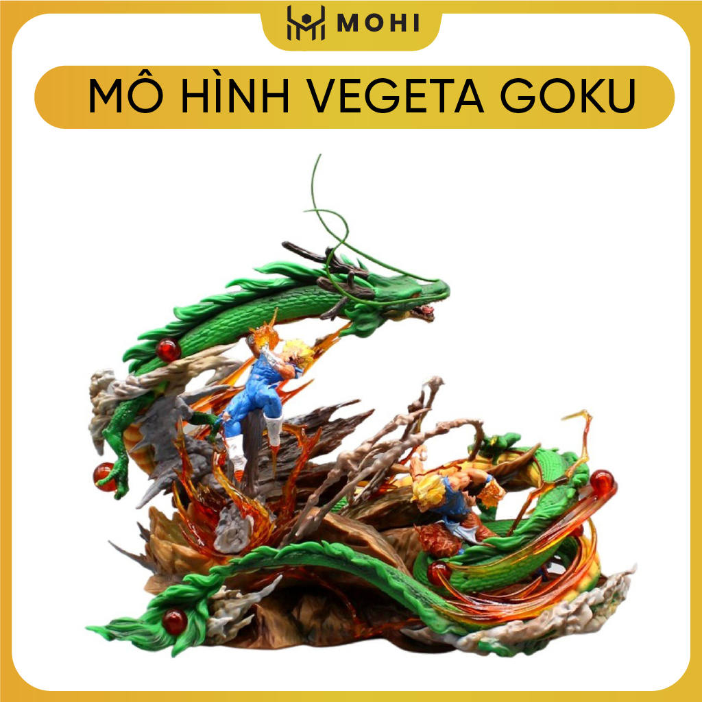 Mô Hình DragonBall Goku đại chiến Vegeta siêu đẹp Cao 30cm - nặng 2kg - rộng 33cm + box bìa - Figure DragonBall - Có H
