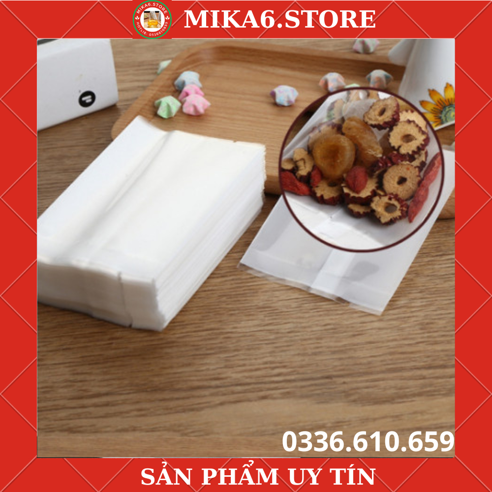 Set 100 Túi đựng bánh cookie/ bánh quy/ trà hoa HÀN NHIỆT nhiều kích thước - MIKA6.STORE