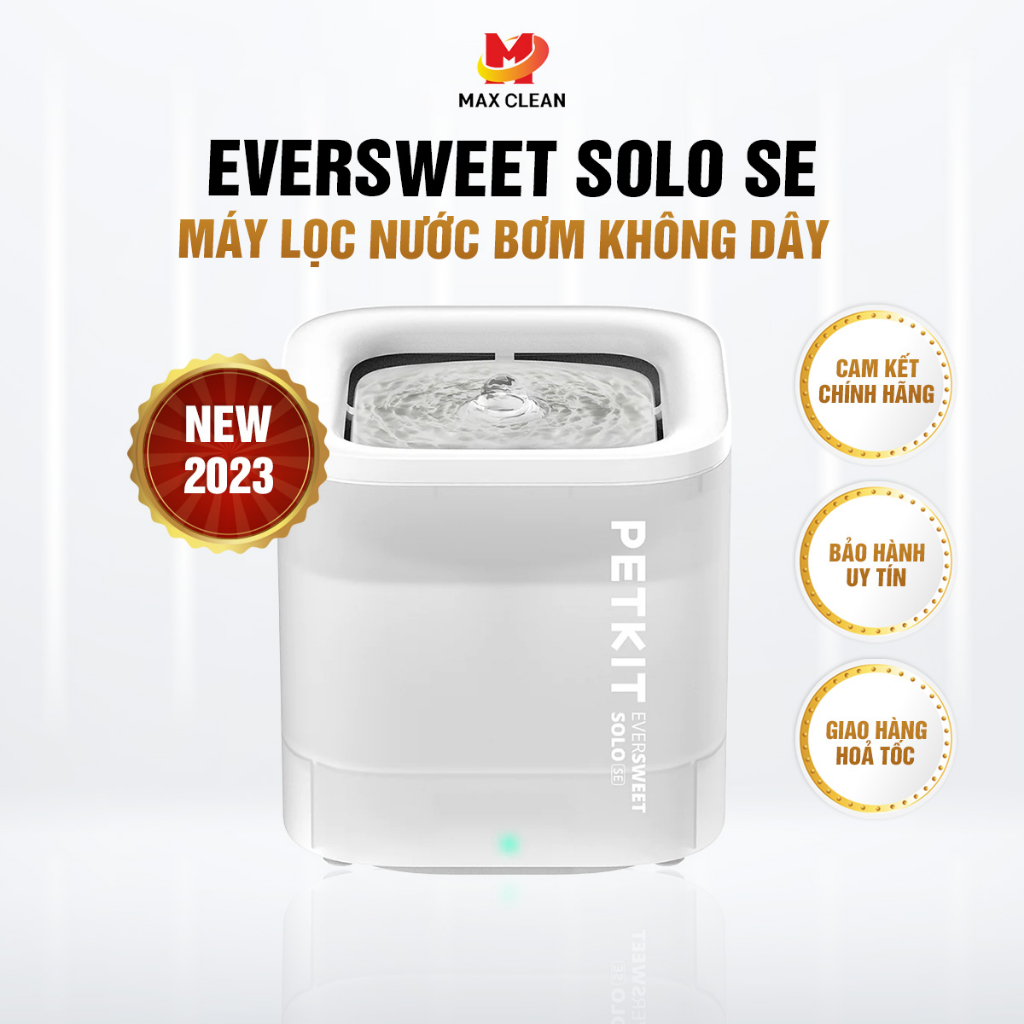 Máy Lọc Nước Tự Động Đài Phun Nước Cho Chó Mèo Thú Cưng Petkit Eversweet Solo SE - Max Clean