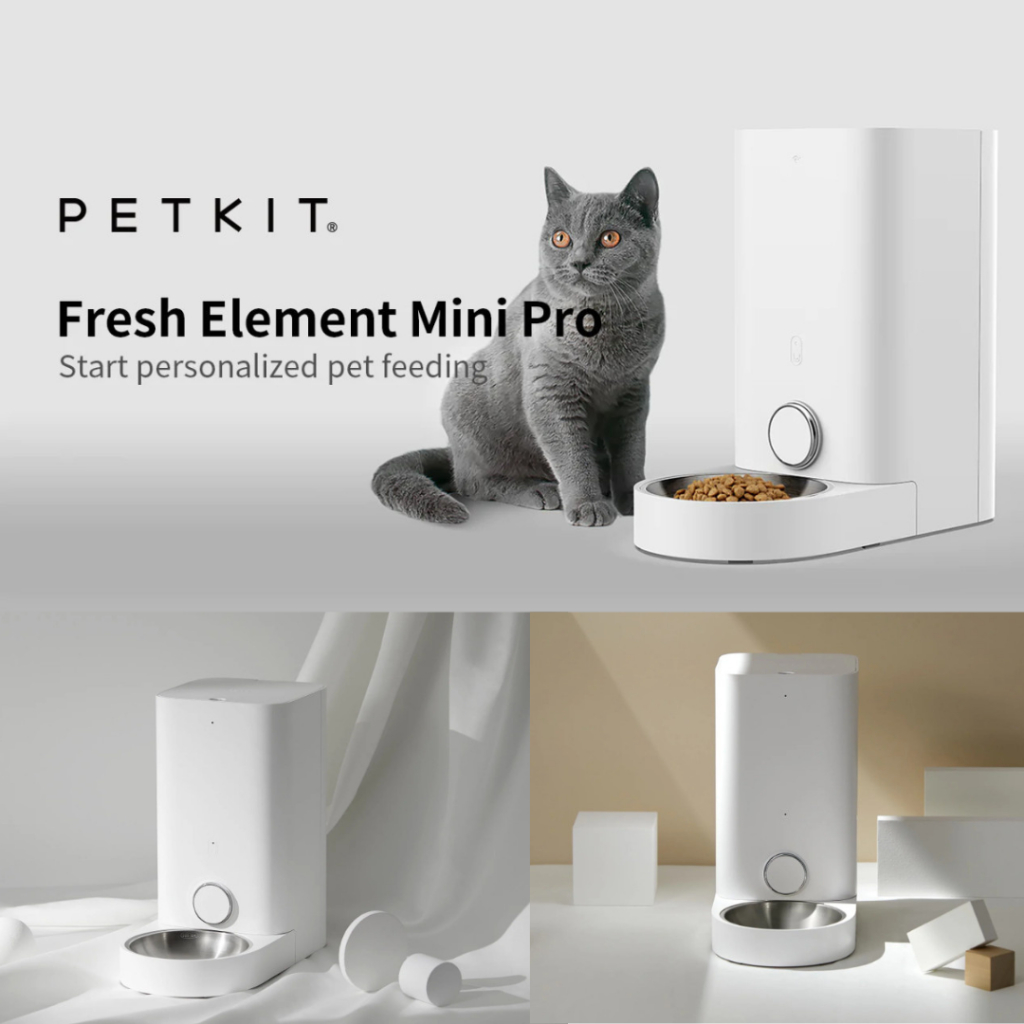 Máy Cho Chó Mèo Thú Cưng Ăn Tự Động PETKIT Mini Pro, Máy Nhả Hạt Tự Động PETKIT Fresh Element Mini Pro - Max Clean