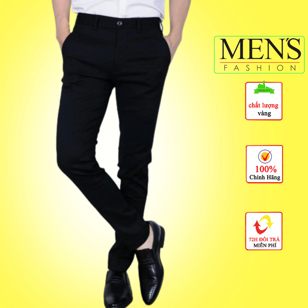 Quần tây nam Hàn Quốc màu đen cao cấp kiểu dáng trẻ trung thoải mái