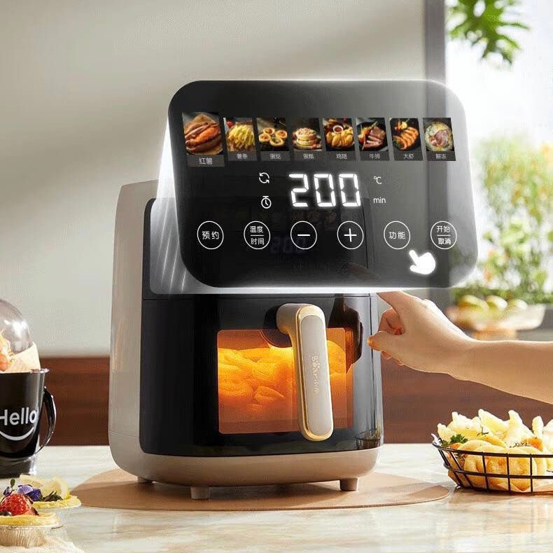 Nồi chiên không dầu mặt kính cảm ứng dung tích 5L BEAR QZG-F15H1 màu cafe sữa bảo hành 12 tháng