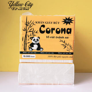 Khăn giấy rút, giấy ăn gấu trúc Corona 10.000 tờ x 1 lớp, cao cấp, mịn