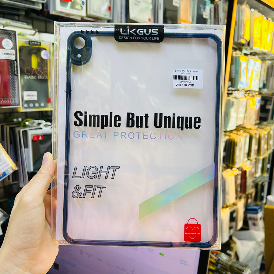 Ốp lưng dành cho iPad Air 4, Air 5 10.9 inch Likgus trong suốt viền màu chính hãng
