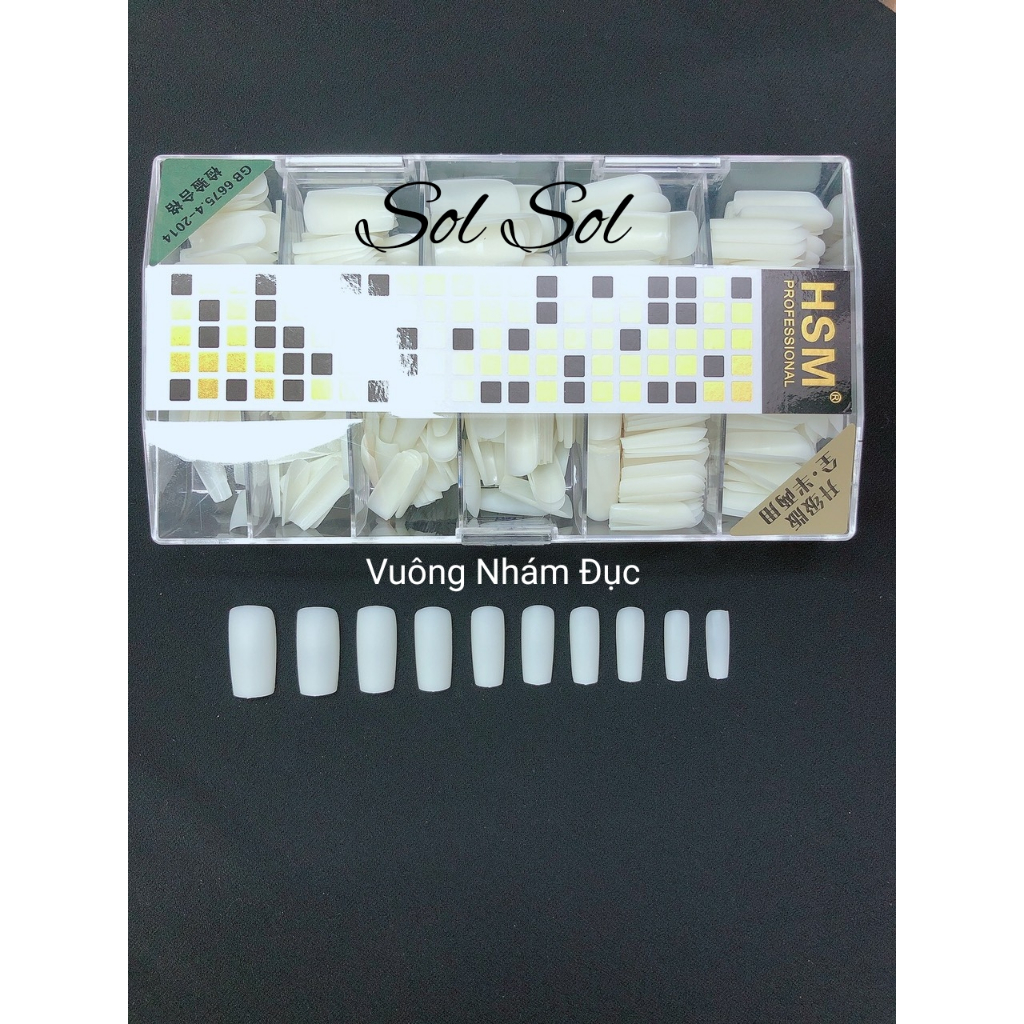 Móng úp lẻ size HSM - phom VUÔNG NHÁM ĐỤC