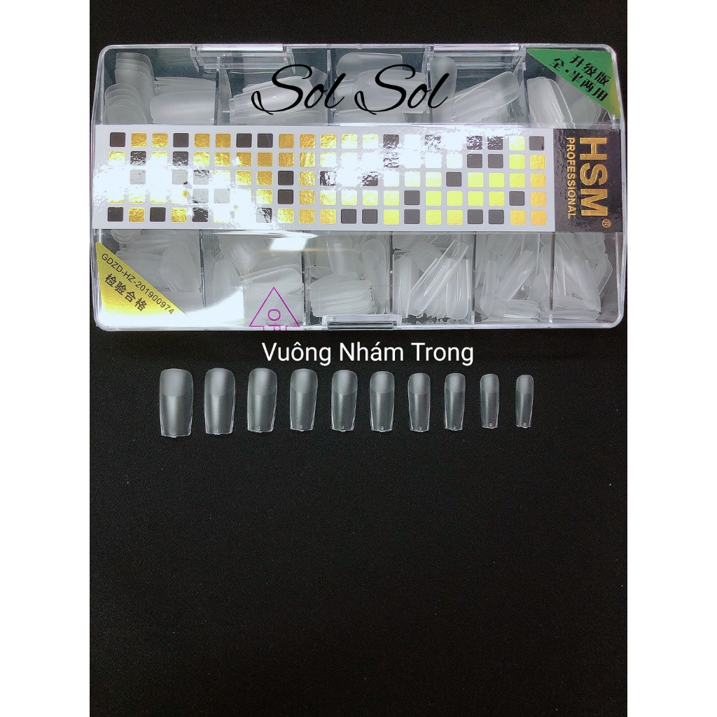 Móng úp lẻ size HSM - phom VUÔNG NHÁM TRONG