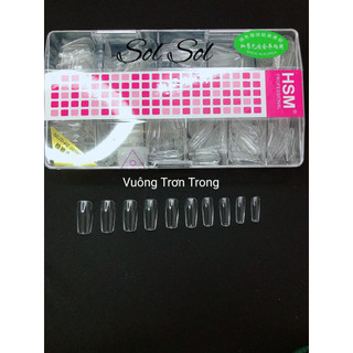 Móng úp lẻ size hsm - phom vuông trơn trong