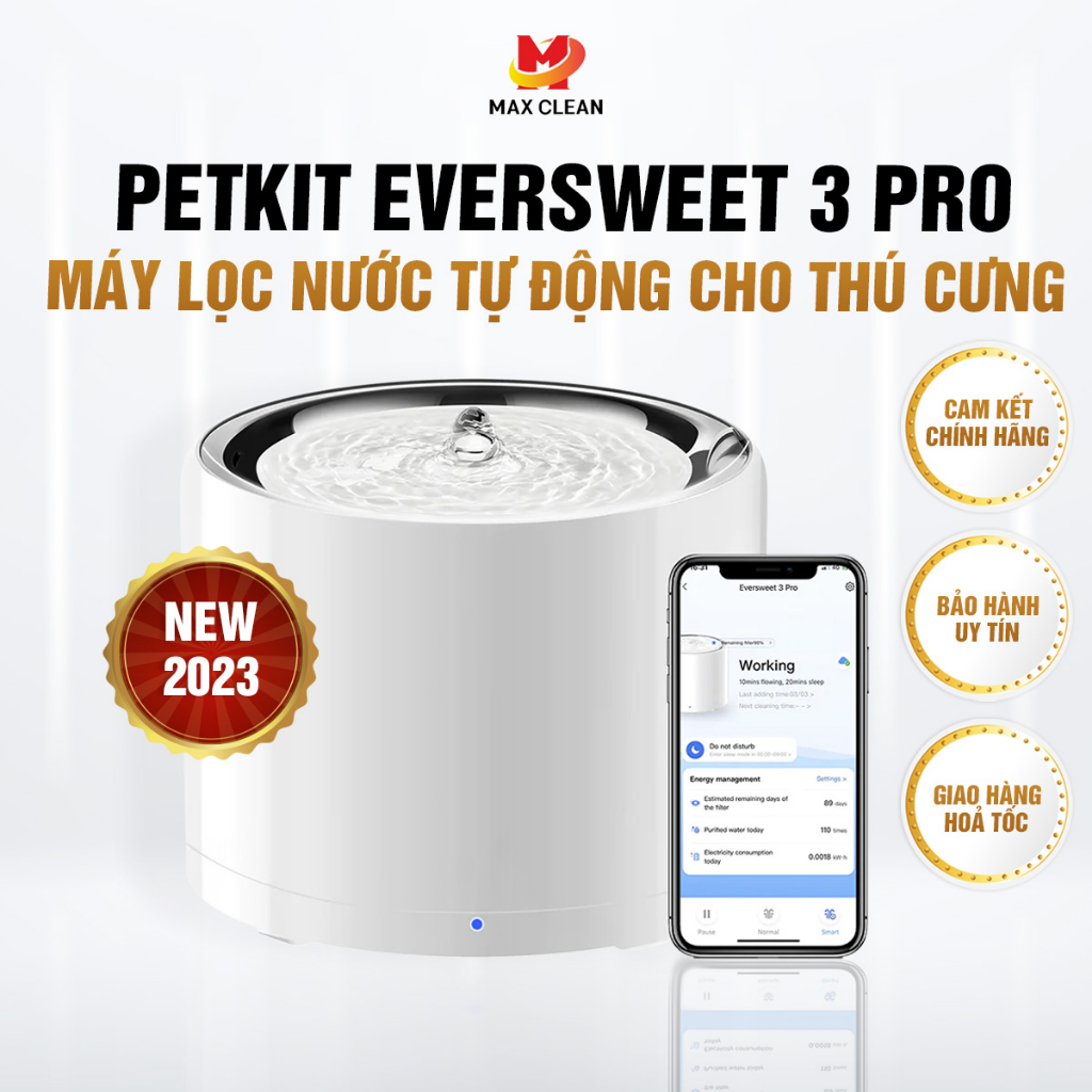 Máy lọc nước tự động cho chó mèo thú cưng Petkit Eversweet 6, Petkit Eversweet 3 Pro - Max Clean