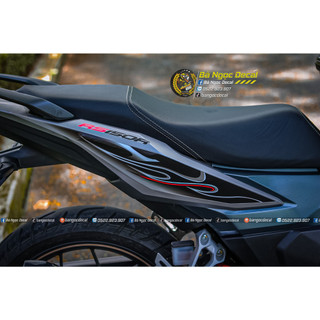 TEM LỬA DÁN XE WINNER X V3 MÀU BẠC XANH ĐEN