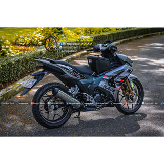TEM LỬA DÁN XE WINNER X V3 MÀU BẠC XANH ĐEN