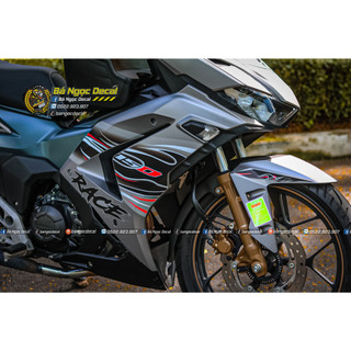 TEM LỬA DÁN XE WINNER X V3 MÀU BẠC XANH ĐEN