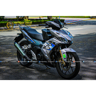 TEM LỬA DÁN XE WINNER X V3 MÀU BẠC XANH ĐEN
