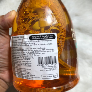 Chai nước rửa bình sữa Wesser 500ml
