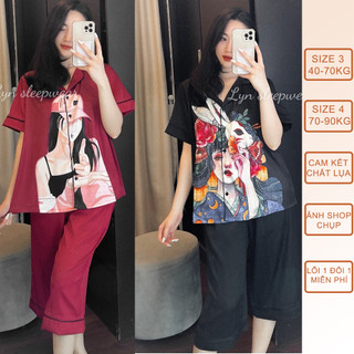 Đồ bộ, đồ ngủ lửng bigsize 40-90kg Xước Thiết Kế-Pyjama-pjzama-pijama
