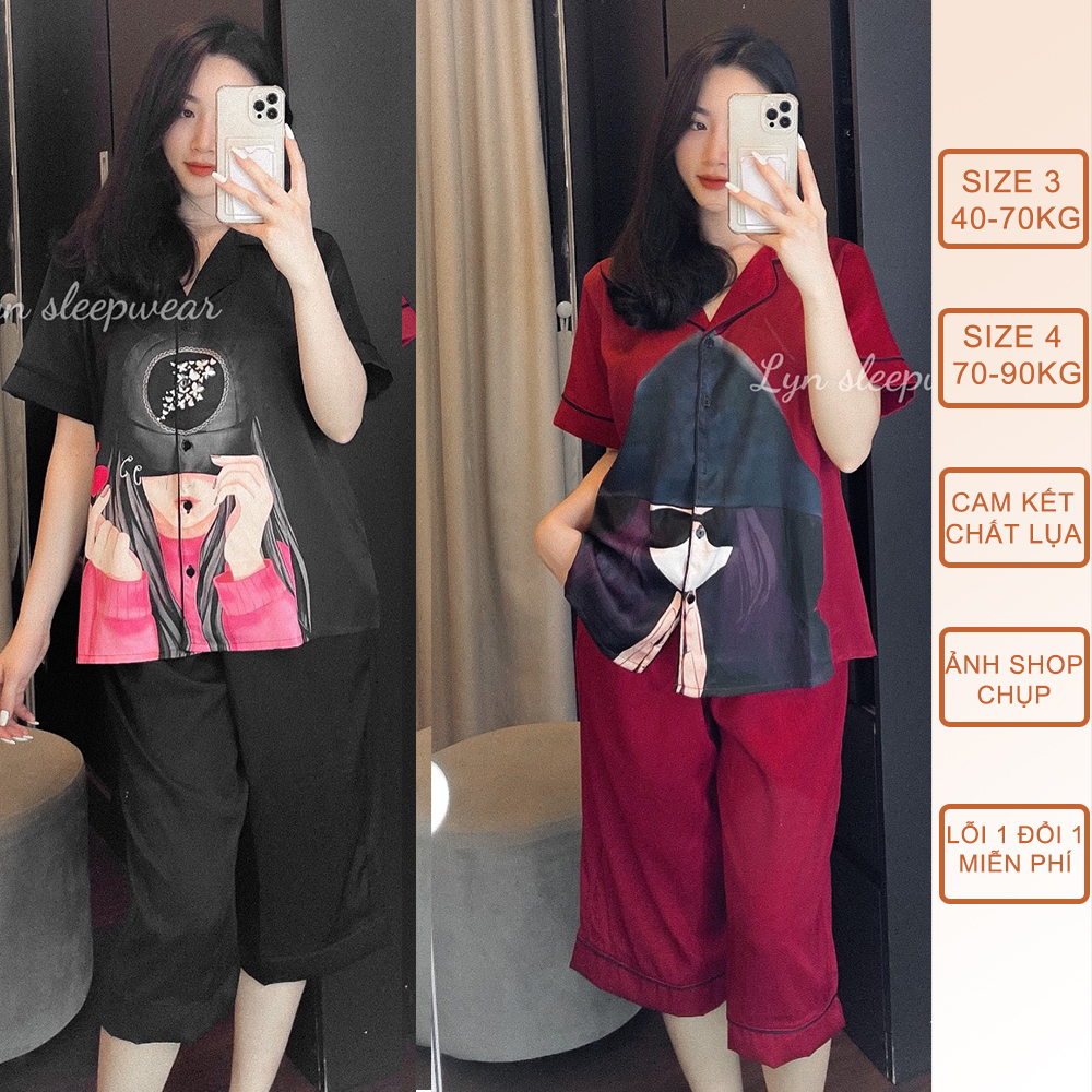 Đồ bộ, đồ ngủ lửng bigsize 40-90kg Xước