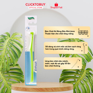 Bàn chải kẽ đầu nhỏ Coral orthodontic vệ sinh mắc cài