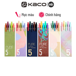 Bộ 5 bút gel Kaco Pure mực nhiều màu ngòi 0,5mm (Hàng chính hãng)