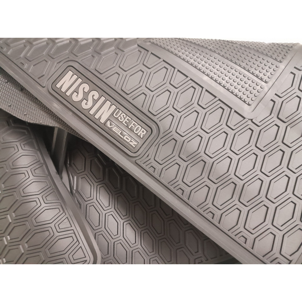 Thảm Sàn, Thảm Lót Sàn Cao Su Nissin Đúc Vân Tổ Ong Chuẩn Form Xe Toyota Veloz
