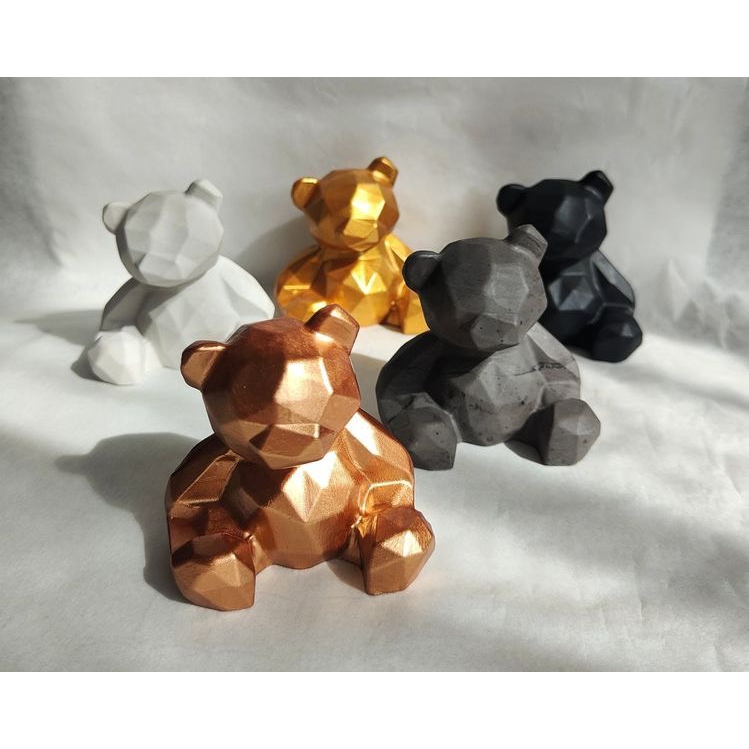 Tô Tượng Thạch Cao Gấu 3D Size Trung - Tượng Tô Màu Cho Bé Tặng Kèm Theo Màu Và Cọ - Bảo Bình Decor