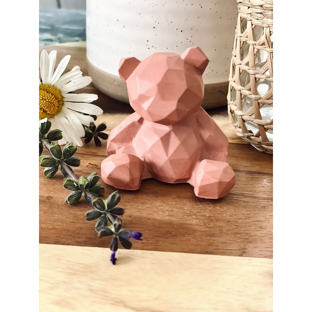 Tô Tượng Thạch Cao Gấu 3D Size Trung - Tượng Tô Màu Cho Bé Tặng Kèm Theo Màu Và Cọ - Bảo Bình Decor