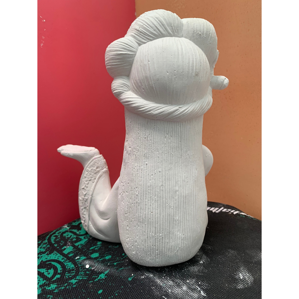 Tô Tượng Thạch Cao Cô Gái Trung Hoa Size Trung - Tượng Tô Màu Cho Bé Tặng 1 Tượng Nhỏ Dễ Thương - Bảo Bình Decor