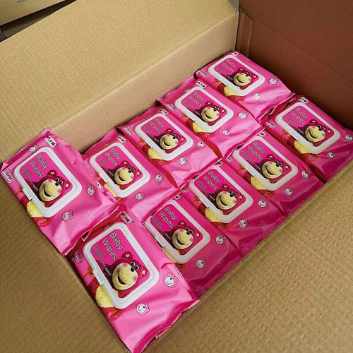 1 Bịch 120 Cái Khăn Giấy Ướt Gấu Dâu Siêu Hot Hàng Loại 1